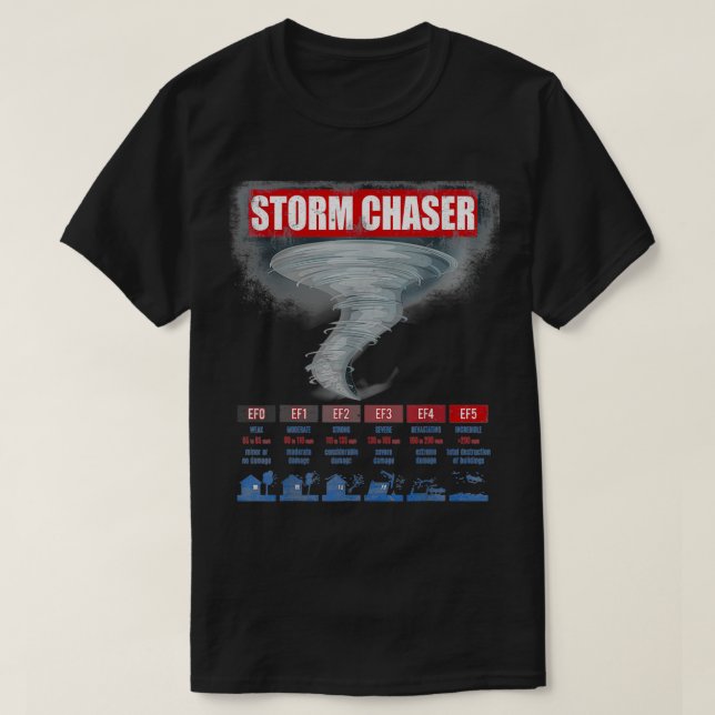 Camiseta Tempestade Chaser Tornado Meteorologia 2 (Frente do Design)