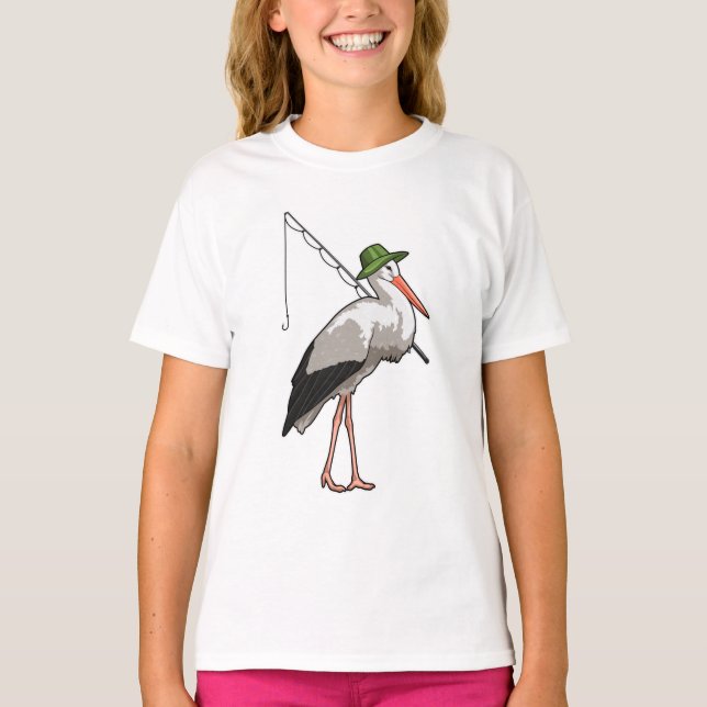 Camiseta Tempestade na pesca com vara de pesca (Frente)