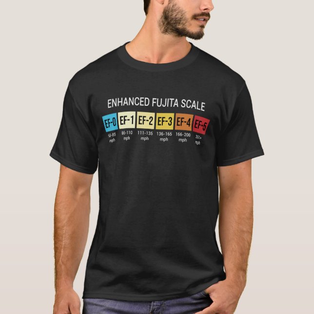 Camiseta Tempestade perseguindo Fujita Enhanced Scale Torna (Frente)