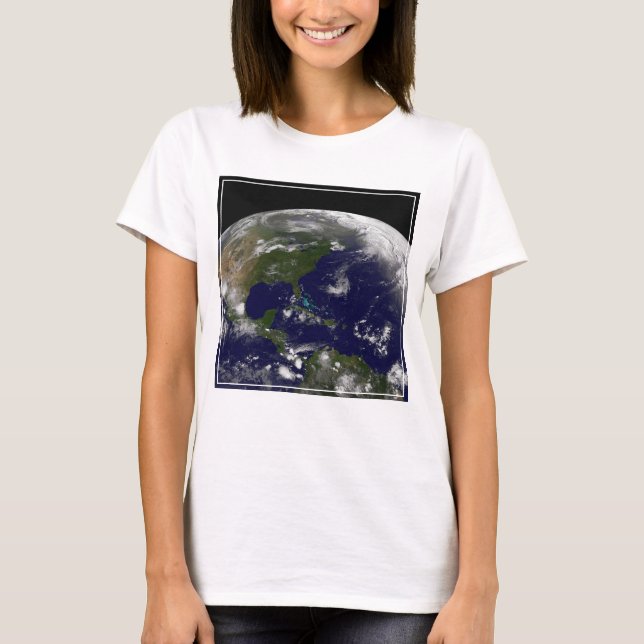 Camiseta Tempestades Tropicais No Planeta Terra. (Frente)