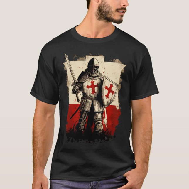 Camiseta Templar Cavaleiros Templários Cristãos (Frente)
