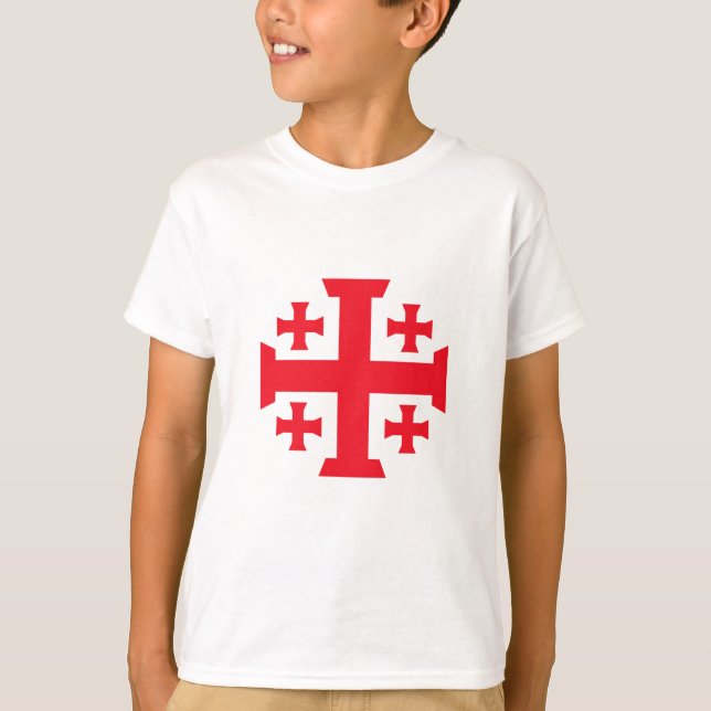 Camiseta Templar Crusader Jerusalem Cross Kid's Tee Shirt (Frente)