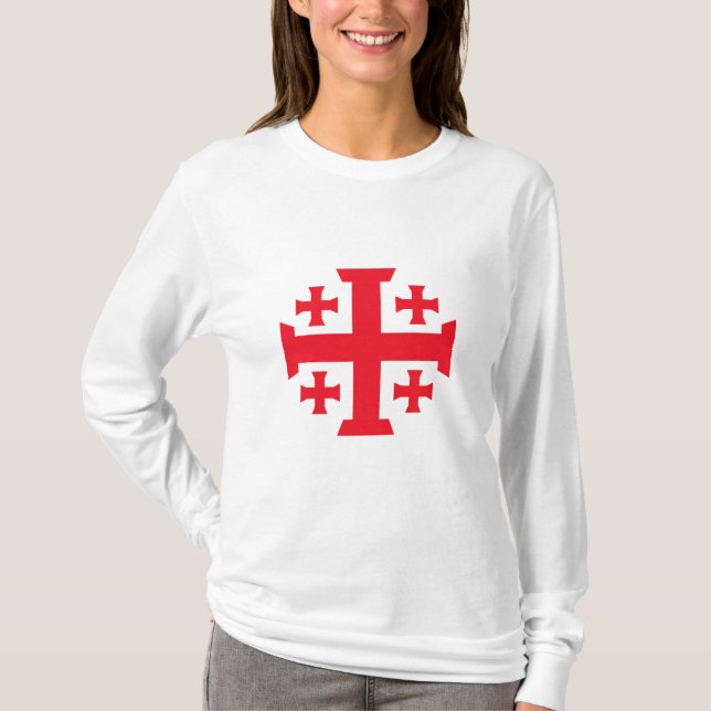 Camiseta Templar Jerusalem Cross Women's Long Sleeve Tee (Frente)