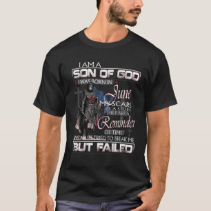 Camiseta Templar Knight Eu Sou Filho De Deus Eu Fui Nascer