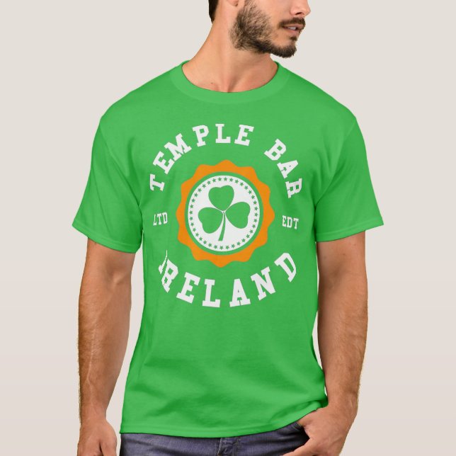Camiseta TEMPLE BAR DUBLIN Ireland Shamrock Irish Pride (Frente)
