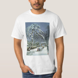 Camiseta Templo de Honmonji na neve - 川瀬巴水 de Kawas