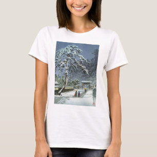 Camiseta Templo de Honmonji na neve - 川瀬巴水 de Kawas