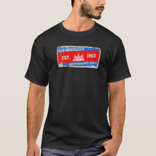 Camiseta Templo do Dia da Bandeira do Khmer Cambojano Orgul