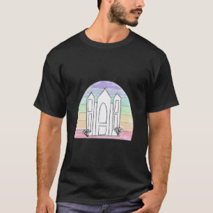 Camiseta Templo LDS Salt Lake City pôr do sol arco-íris mór
