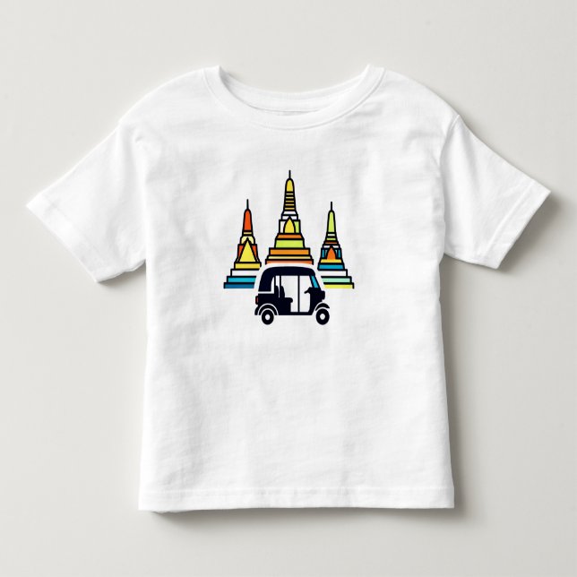 Camiseta Templos Tailandeses E Tuk Tuks (Frente)
