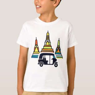 Camiseta Templos Tailandeses E Tuk Tuks