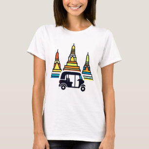 Camiseta Templos Tailandeses E Tuk Tuks