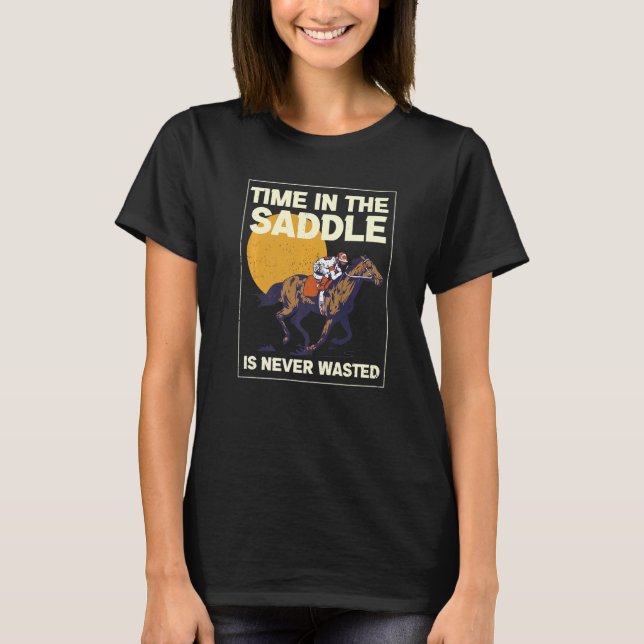 Camiseta Tempo A Sela Nunca é Desperdiçada Sela Equestre (Frente)