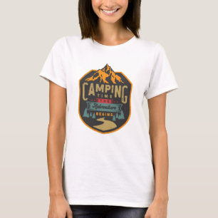 Camiseta Tempo De Acampamento Que A Aventura Começa