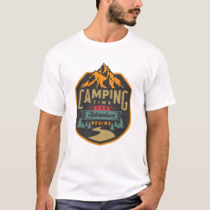 Camiseta Tempo De Acampamento Que A Aventura Começa