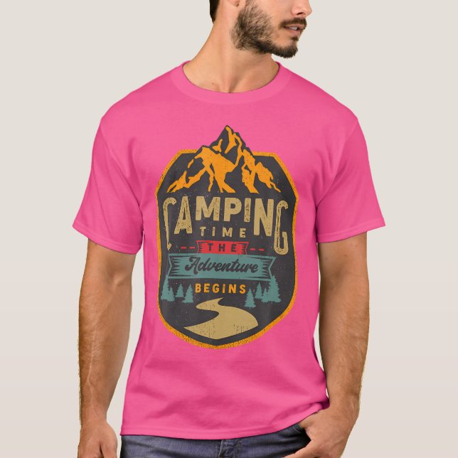 Camiseta Tempo De Acampamento Que A Aventura Começa A Acamp (Frente)