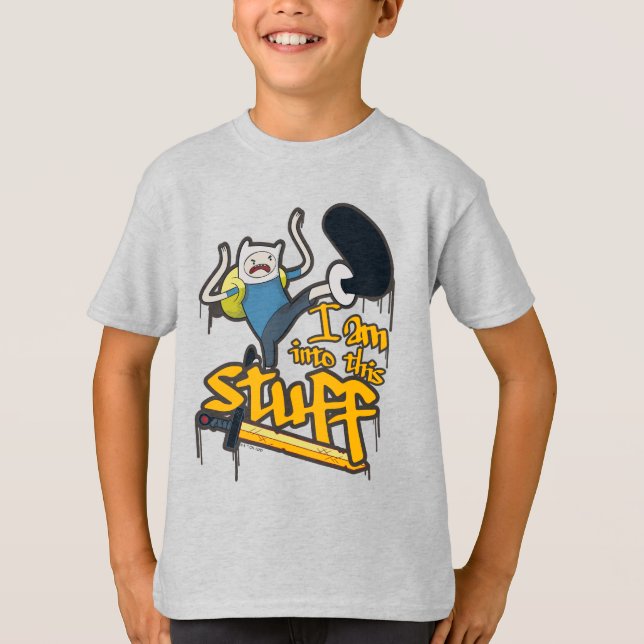 Camiseta Tempo de Aventura | Finn "I Am In This Stuff" (Est (Frente)