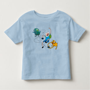 Camiseta Tempo de Aventura   Finn & Jake Brincar Com T-Shir