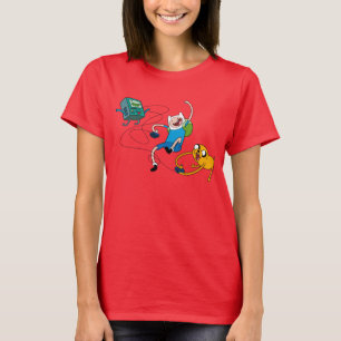 Camiseta Tempo de Aventura   Finn & Jake Play Com BMO