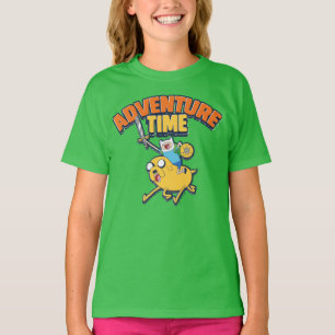 Camiseta Tempo de Aventura   Finn Riding Jake