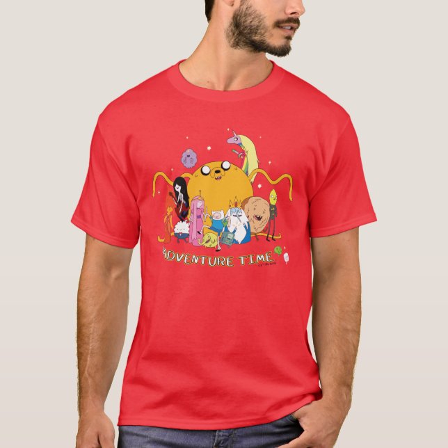 Camiseta Tempo de Aventura | Gráfico do Grupo Jake Grande (Frente)