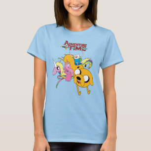Camiseta Tempo de Aventura Senhora, Bublegum, Finn e Jake
