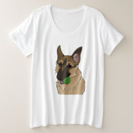 Camiseta Tempo de brincadeira do Pastor Alemão com Bola 