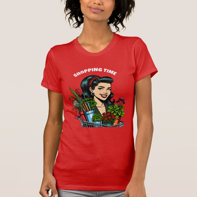 Camiseta Tempo de compra | Amantes De Plantas Retro Funny (Frente)