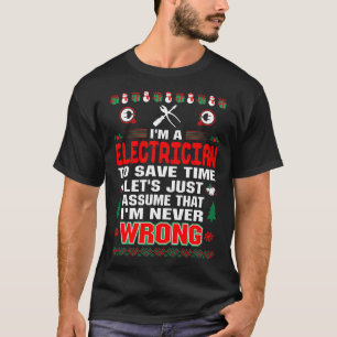 Camiseta Tempo de economia de eletricista nunca errado no N