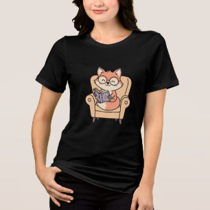 Camiseta Tempo de Estudo da Raposa Kawaii