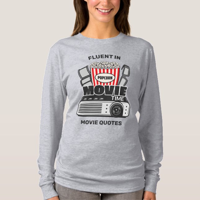 Camiseta Tempo de Filme de Texto Personalizado (Frente)