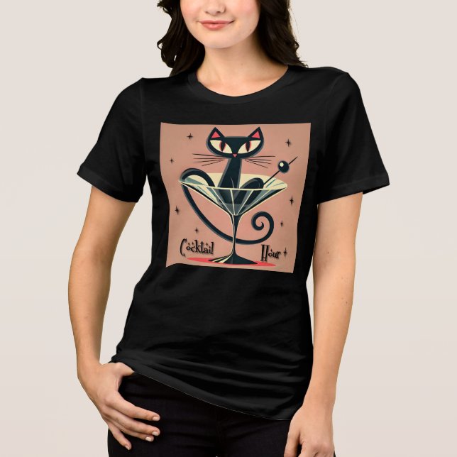 Camiseta Tempo de Futuro Atômico, Black Cat Martini (Frente)