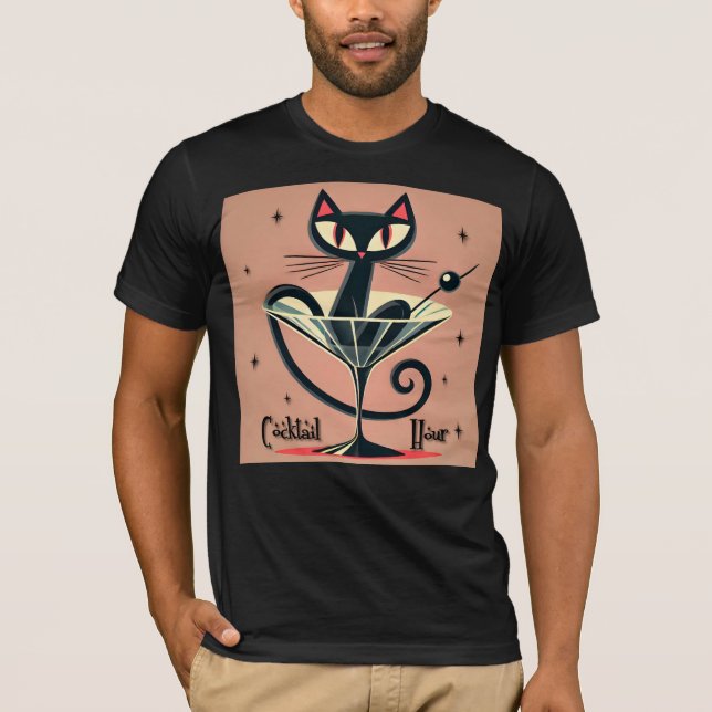 Camiseta Tempo de Futuro Atômico, Black Cat Martini (Frente)