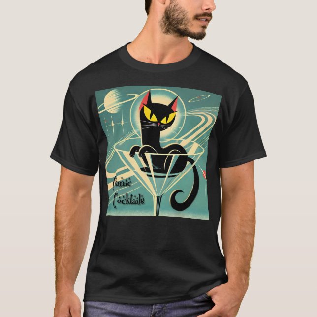 Camiseta Tempo de Futuro Atômico, Black Cat Martini (Frente)