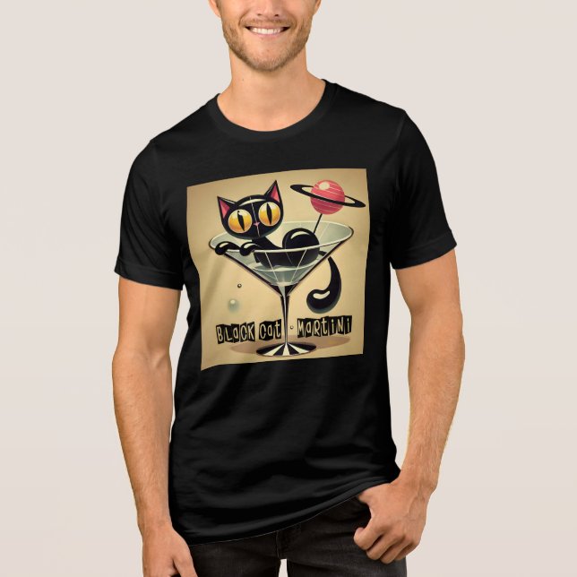 Camiseta Tempo de Futuro Atômico, Black Cat Martini (Frente)