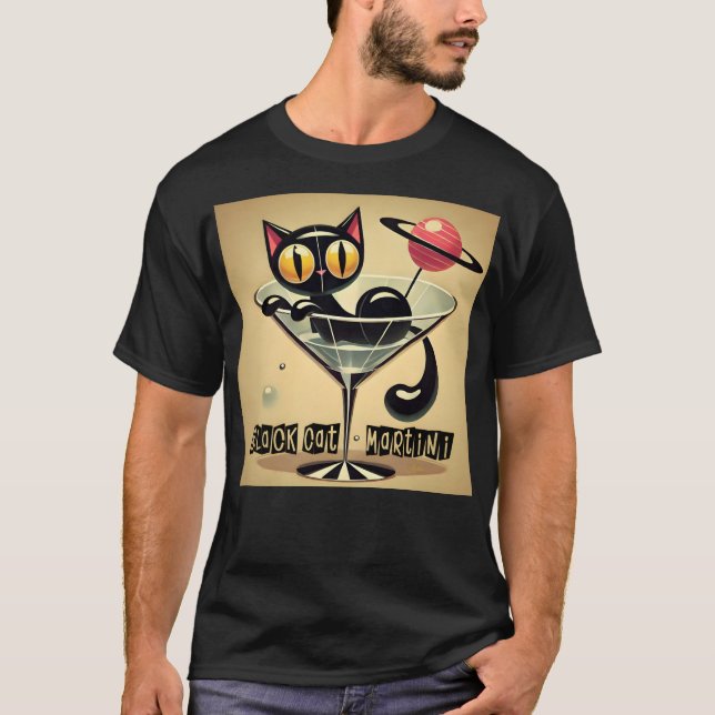 Camiseta Tempo de Futuro Atômico, Black Cat Martini (Frente)