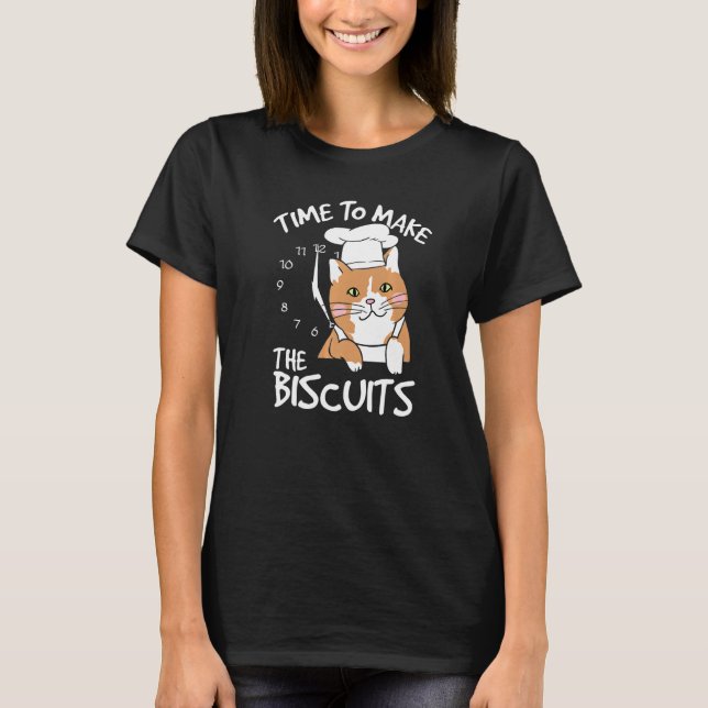 Camiseta Tempo De Gatinho Bonito Para Fazer Os Biscoitos Um (Frente)