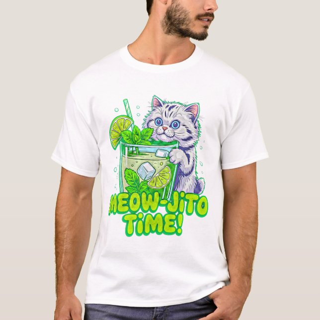 Camiseta Tempo de Gato Miando Jito de Verão – Presente Dive (Frente)
