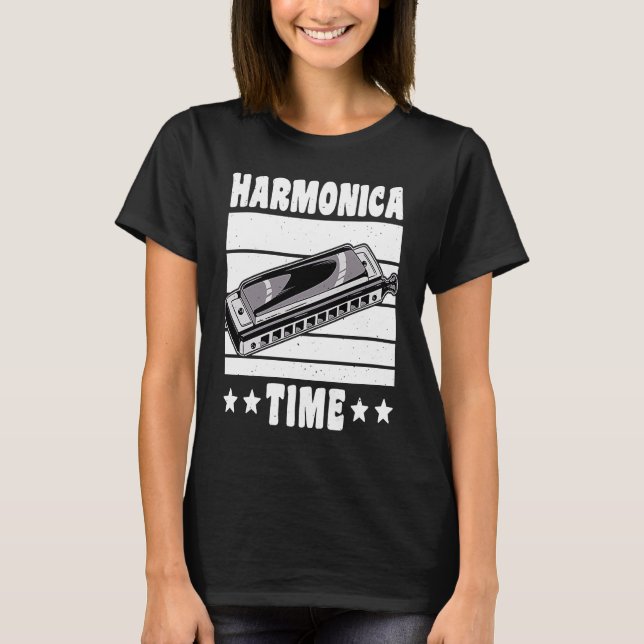 Camiseta Tempo de Harmônica Vintage Retro 1 (Frente)