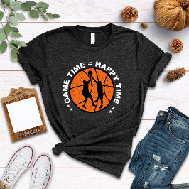Camiseta Tempo de jogo = Tempo feliz de basquetebol