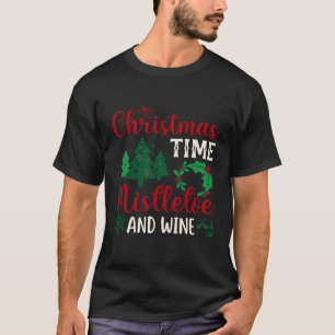 Camiseta Tempo de Natal Visco Vinho Árvore de Pinheiro Azev