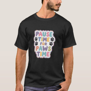 Camiseta Tempo de Pausa Fofo para Amantes de Cães e Gatos T