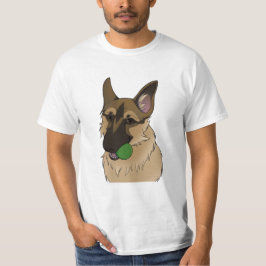 Camiseta Tempo de Reprodução do german shepherd com a Bola