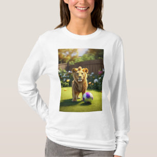 Camiseta Tempo de Reprodução do Lion Cub: Mãe e Cubo no Jar