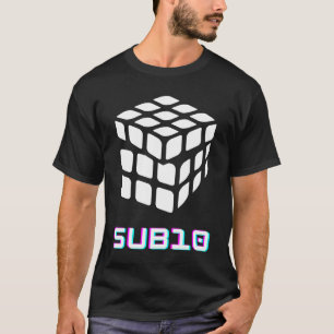 Camiseta Tempo de Resolução de Quebra-cabeça de Cubo SUB10