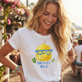 Camiseta Tempo de verão & Limão de verão engraçado