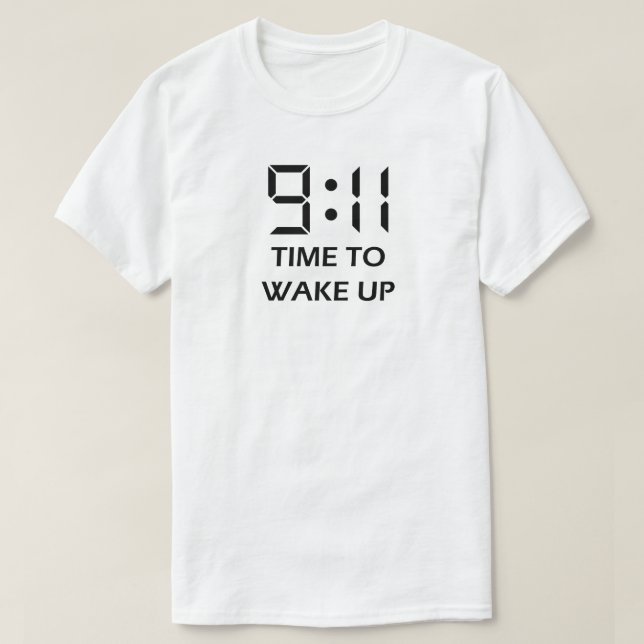 Camiseta tempo do 9:11 acordar (Frente do Design)