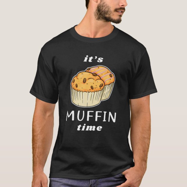 Camiseta Tempo do Muffin Blueberry Muffins Gráfico Art Muff (Frente)