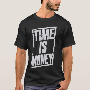 Camiseta Tempo é Money Motivational Cote Typografia Hustle