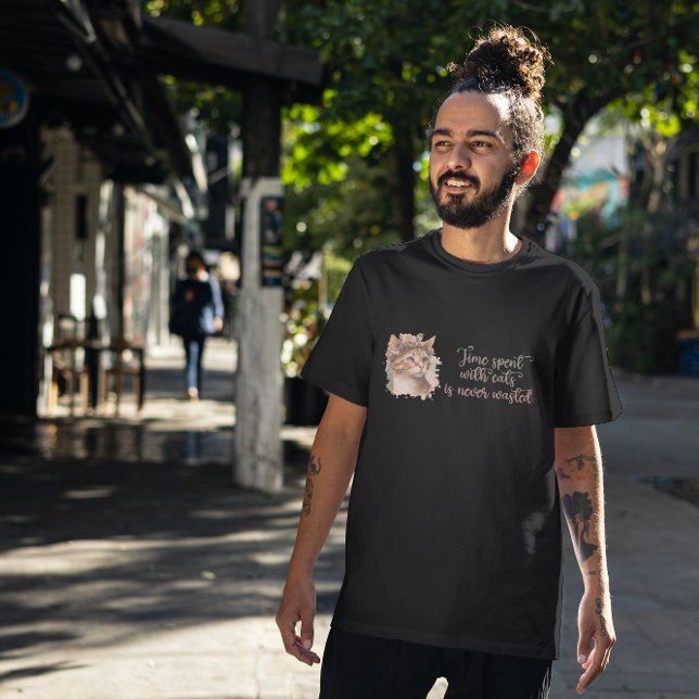 Camiseta Tempo Gasto Com Gatos Cachorros Cachorros Design (Criador carregado)